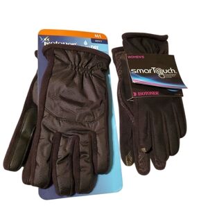 2 Pair Gloves Isotoner Men's Black Smartouch Gloves Size L Womens Pair Size XS